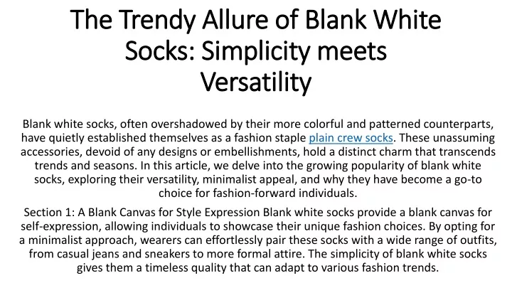 the trendy allure of blank white socks simplicity meets versatility