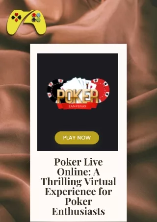 Poker Live Online A Thrilling Virtual Experience for Poker Enthusiasts