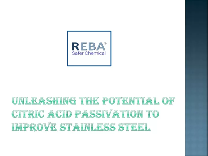 unleashing the potential of citric acid passivation to improve stainless steel