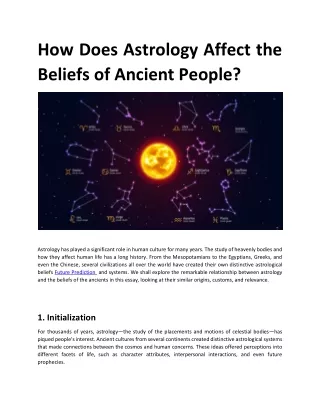 how does astrology affect the beliefs of ancient