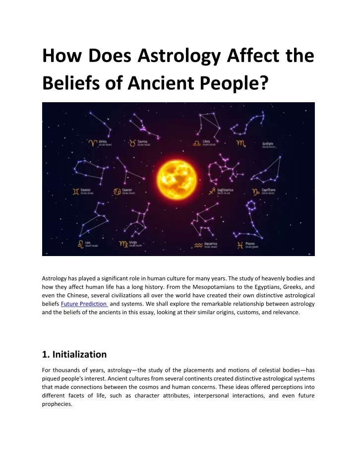 how does astrology affect the beliefs of ancient