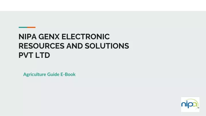 nipa genx electronic resources and solutions pvt ltd