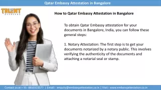 Know the process for Qatar Embassy Attestation in Bangalore