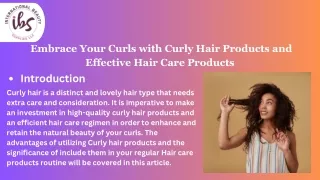 _Embrace Your Curls with Curly Hair Products and Effective Hair Care Products