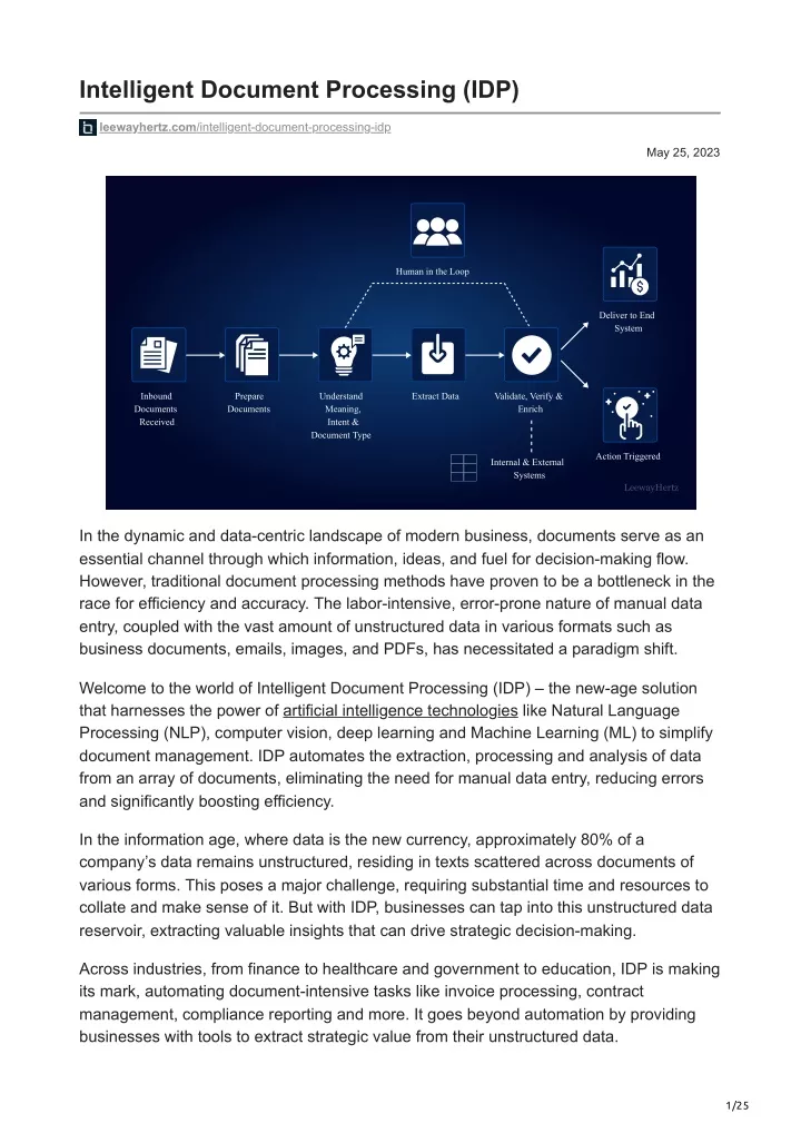 intelligent document processing idp