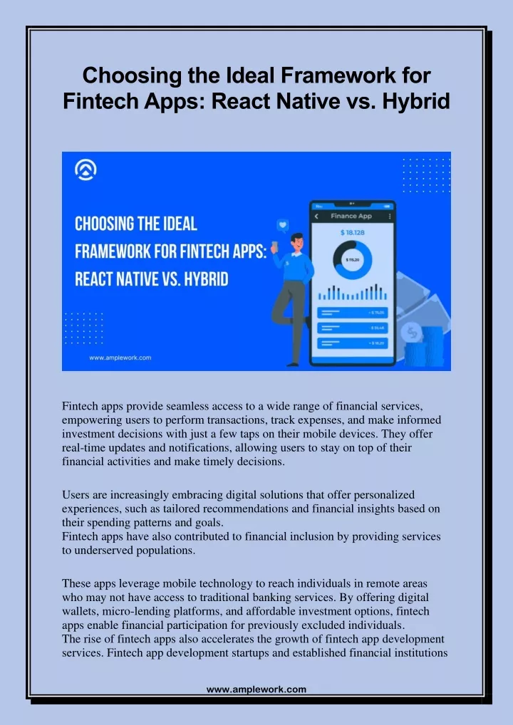 choosing the ideal framework for fintech apps
