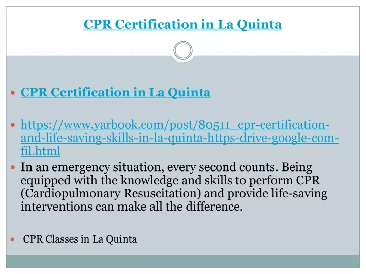 cpr certification in la quinta