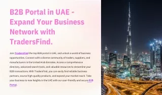 B2B Portal in UAE - Expand Your Business Network with tradersfind.com