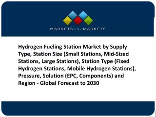 Hydrogen Fueling Station Market Global forecast to 2030