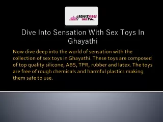 Dive Into Sensation With Sex Toys In Ghayathi