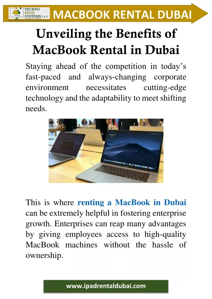 macbook rental dubai unveiling the benefits