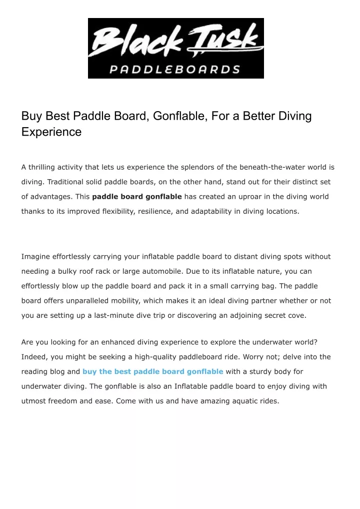 buy best paddle board gonflable for a better