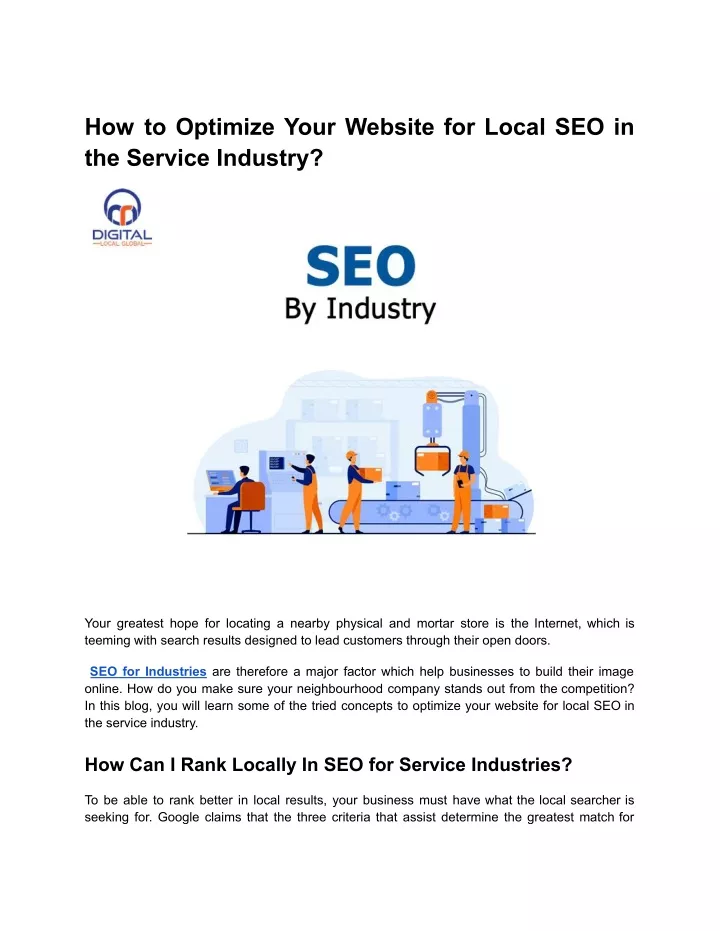 how to optimize your website for local