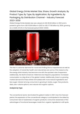 global energy drinks market size share growth