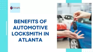 Benefits of Automotive Locksmith in Atlanta