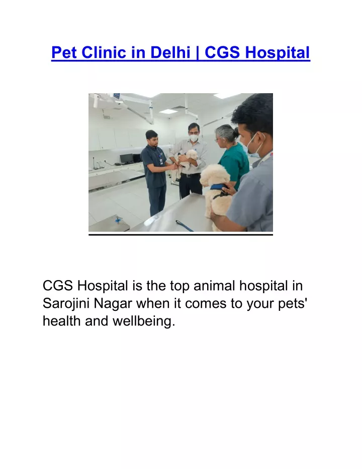 pet clinic in delhi cgs hospital