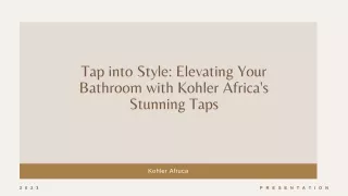 Tap into Style Elevating Your Bathroom with Kohler Africa's Stunning Taps
