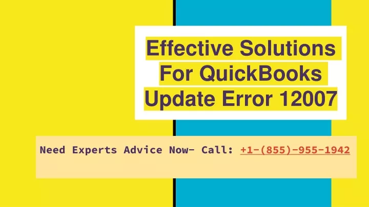 effective solutions for quickbooks update error 12007