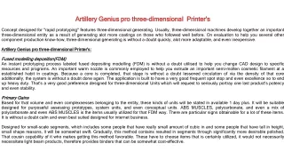 Artillery Genius pro three-dimensional  Printer's