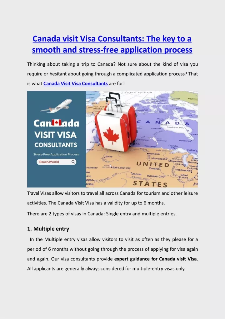 canada visit visa consultants the key to a smooth and stress free application process