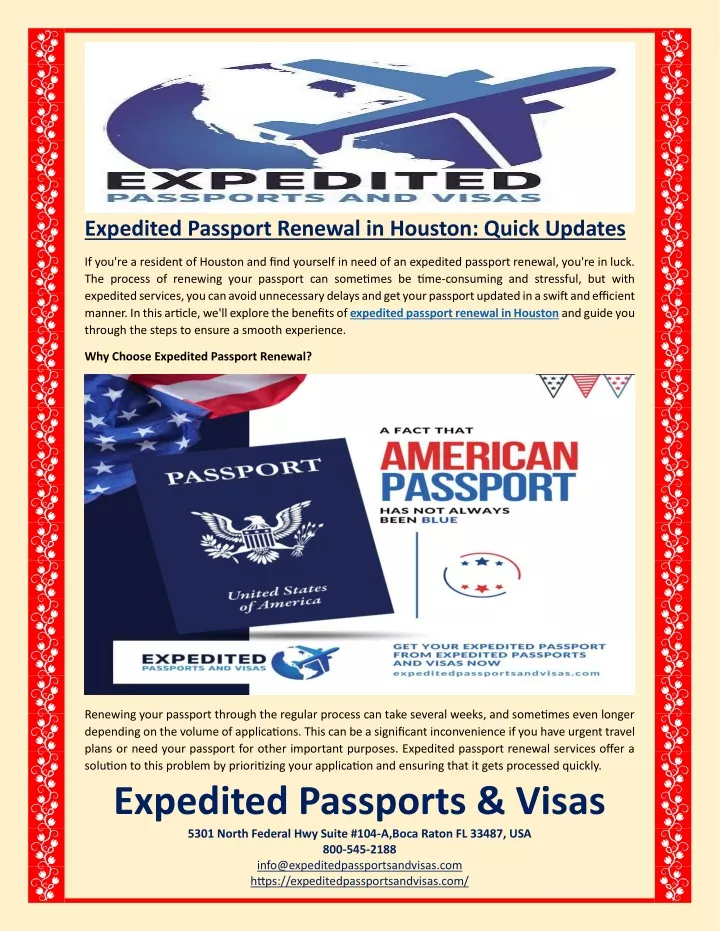 expedited passport renewal in houston quick