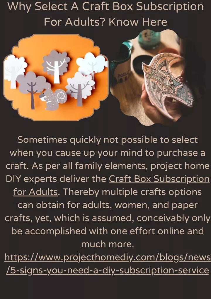 why select a craft box subscription for adults