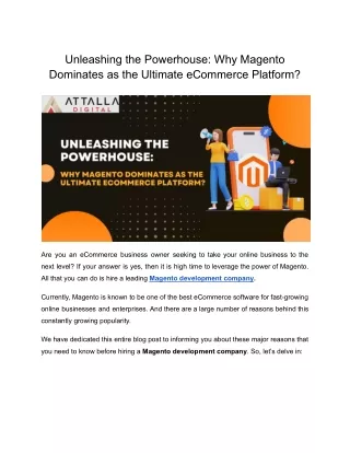 Unleashing the Powerhouse_ Why Magento Dominates as the Ultimate eCommerce Platform