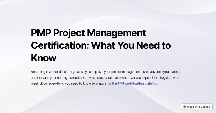 pmp project management certification what