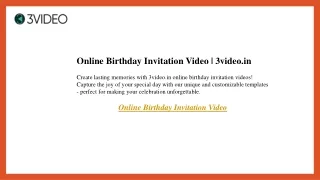 Online Birthday Invitation Video  3video.in