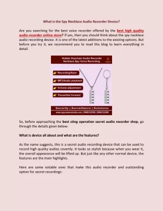 what is the spy necklace audio recorder device
