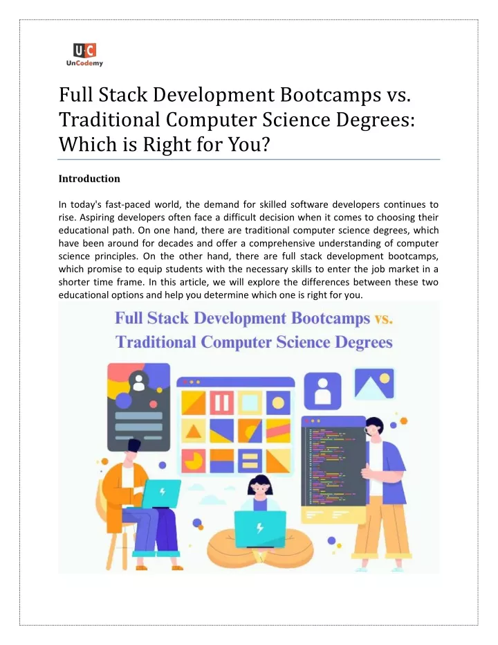full stack development bootcamps vs traditional