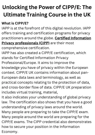 unlocking the power of cipp e the ultimate