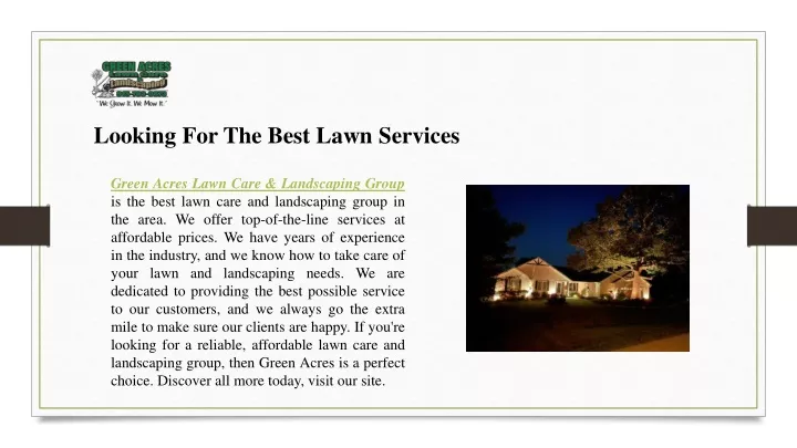 looking for the best lawn services