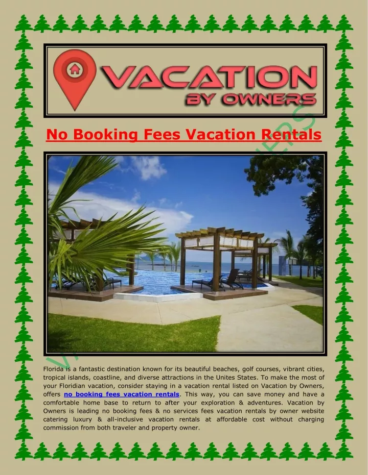 no booking fees vacation rentals