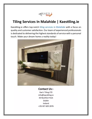 Tiling Services In Malahide  Kaestiling.ie