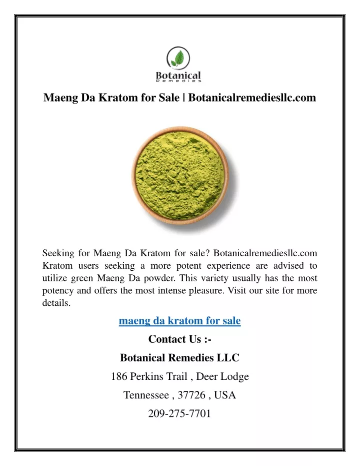 maeng da kratom for sale botanicalremediesllc com