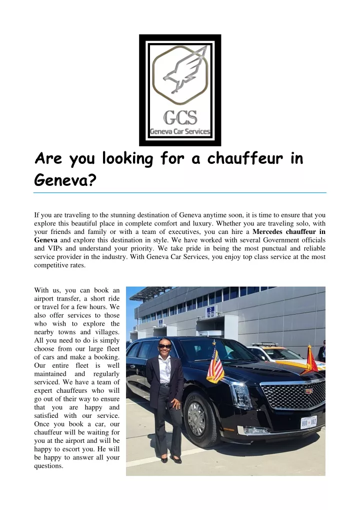 are you looking for a chauffeur in geneva