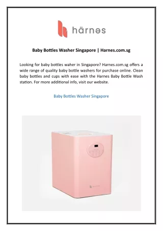 Baby Bottles Washer Singapore  Harnes.com.sg