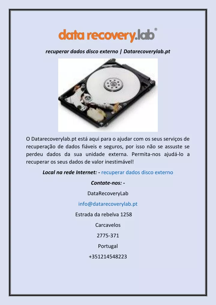 recuperar dados disco externo datarecoverylab pt