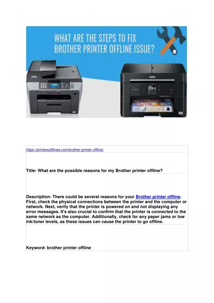 https printersofflines com brother printer