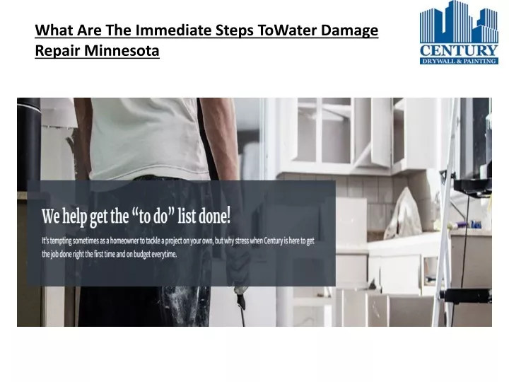 what are the immediate steps towater damage