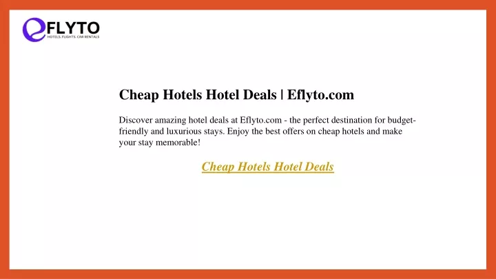 cheap hotels hotel deals eflyto com discover