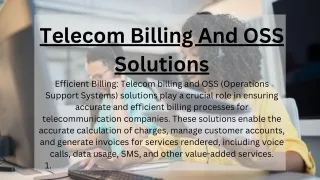 Telecom Billing And OSS Solutions