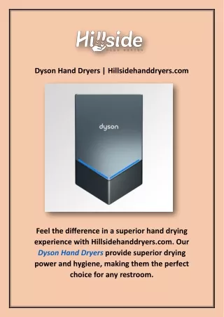 Dyson Hand Dryers | Hillsidehanddryers.com