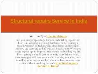 structural repairs service in india