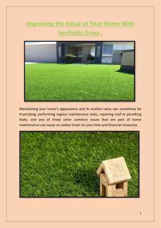 improving the value of your home with synthetic