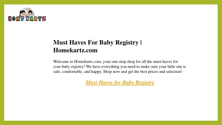 must haves for baby registry homekartz