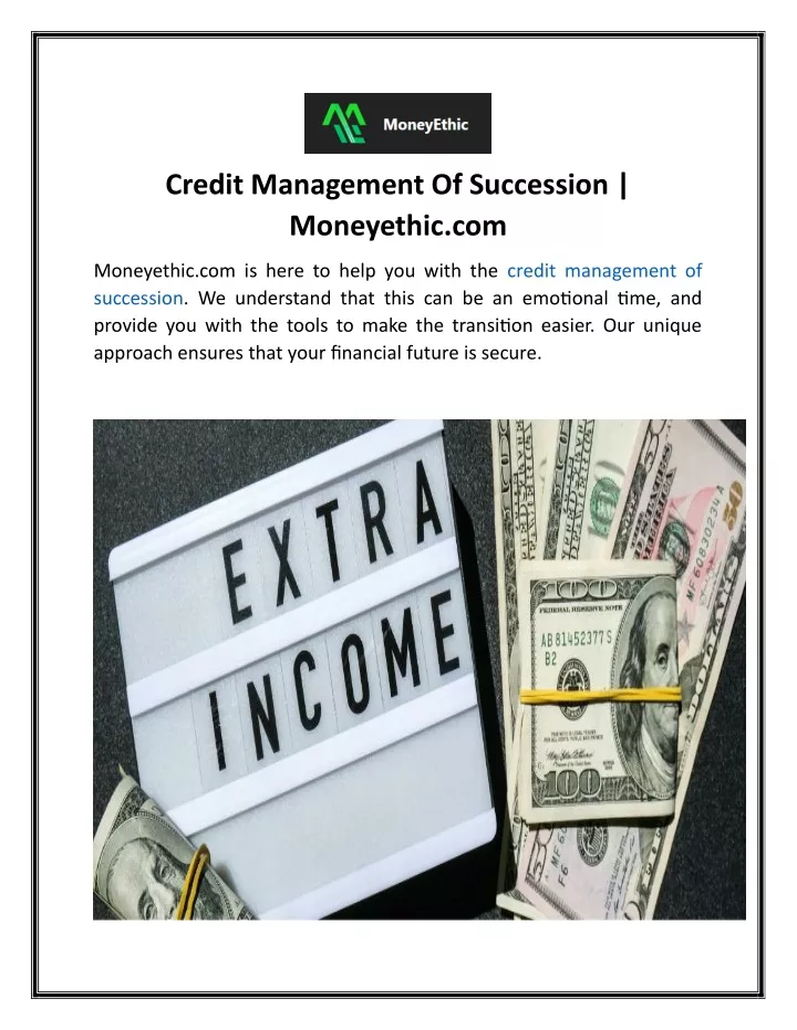 credit management of succession moneyethic com