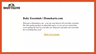 Baby Essentials  Homekartz.com