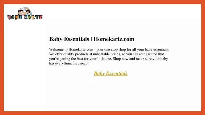 baby essentials homekartz com welcome